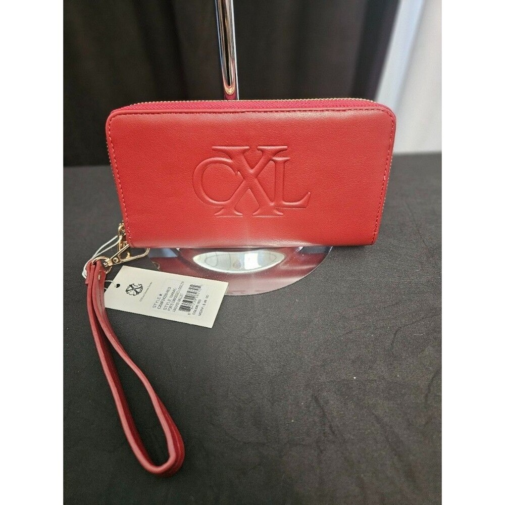 CXL Christian Lacroix zip red leather wristlet/wallet nwt